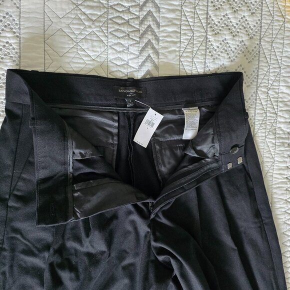 Banana Republic Wide leg Black Flannel Dress Pants Size 8 NWT - Picture 8 of 11